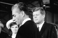 President and Mrs. Kennedy with the Shah Iran.
